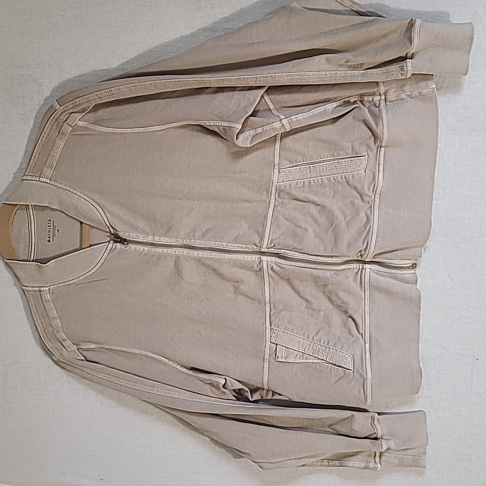 Athleta Farallon Mocha Latte Tan Bomber Jacket Size 1X